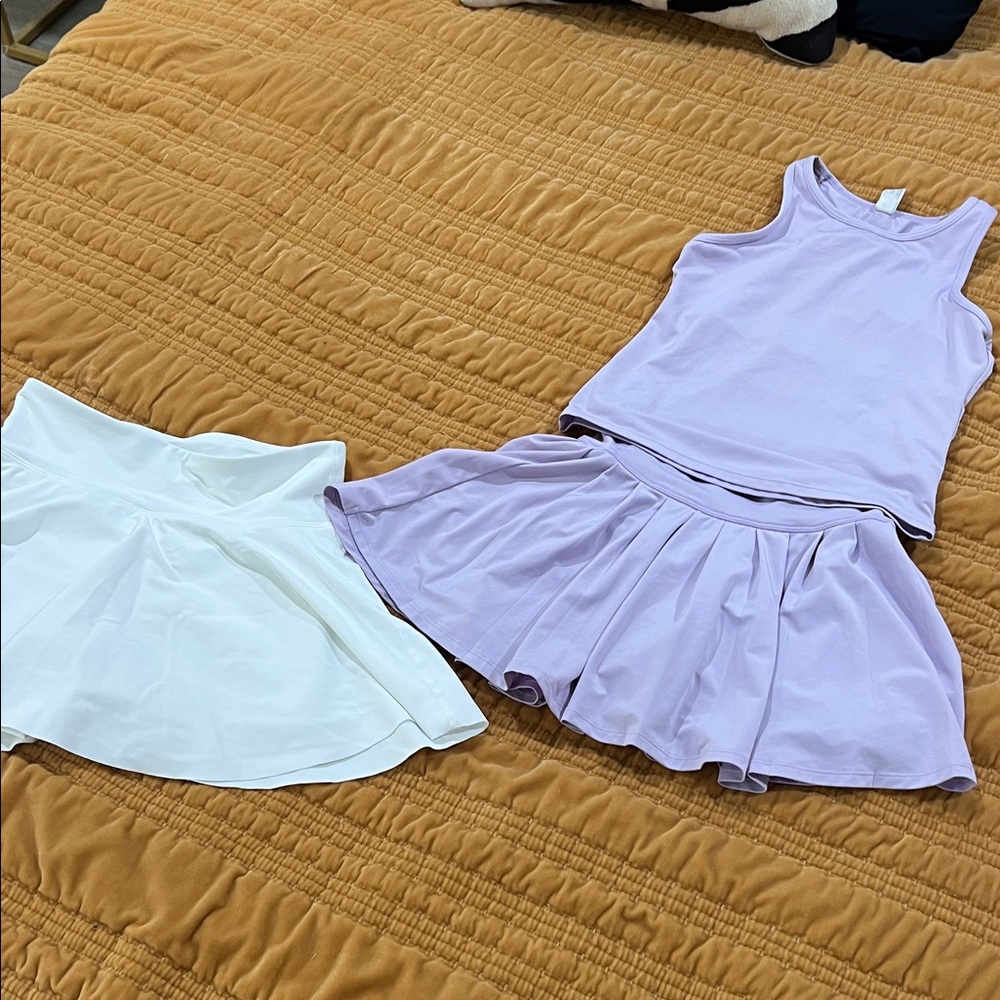 90 Degree By Reflex Kids Matching Set in Lavender and White